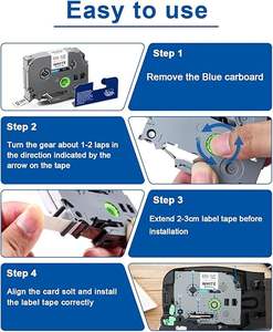 Cinta laminada blanca de 6 mm (0,23 pulgadas) compatible con <span class=keywords><strong>Brother</strong></span> P Touch TZe-211 TZe211 TZ - Product Image 3