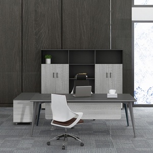 Bureau de direction moderne de luxe en forme de L, panneau en bois E0, convertible, pour le bureau de luxe du PDG ou du directeur - Product Image 5