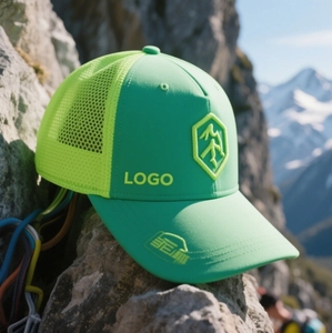 Gorra de béisbol deportiva estructurada personalizada de fábrica con 5 paneles, impresión digital, sublimación de algodón común Sky - Product Image 3