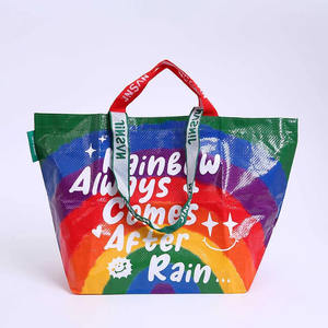 Bolsa de Compras Personalizada con Logotipo, Reciclada, Resistente, Impresa, de <span class=keywords><strong>PP</strong></span> Tejido y Laminado, Bolsa de Mano Moderna, Bolsa de Regalo Creativa - Product Image 3