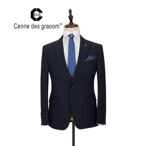 <span class=keywords><strong>Costume</strong></span> 3 pièces de <span class=keywords><strong>mariage</strong></span> pour <span class=keywords><strong>homme</strong></span>, coupe cintrée, en tissu à carreaux de haute qualité, manteau à revers, <span class=keywords><strong>costume</strong></span> de dîner pour printemps - Product Image 3