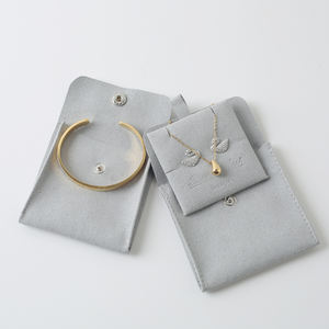 Bolsa de Joyería Personalizada con Logotipo, Mini Bolsa de Microfibra para Anillos y Pulseras, con Cojín, para Almacenamiento y Exhibición - Product Image 3