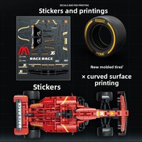 Modèle de voiture de course rouge F1 SP3 F1 1: 14 modèle de voiture de course en plastique technique Super voiture bloc de construction enfant jouet éducatif liaison mécanique