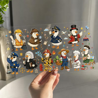 Autocollants DTF UV transparents brillants auto-adhésifs à décoller pour gobelets avec logo personnalisé, impression OEM ODM