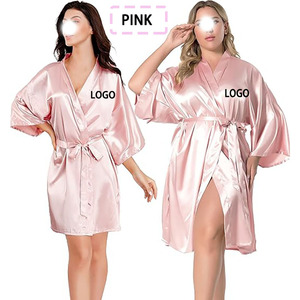 Accappatoi Personalizzati per Clienti di Saloni, LOGO Personalizzato, in Raso di Seta, Leggeri, Morbidi, Neri, Rosa, Kimono per Parrucchieri e Centri Estetici - Product Image 3