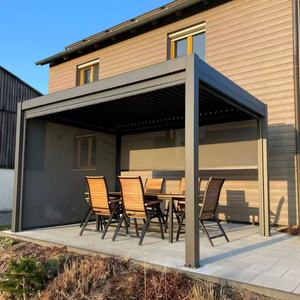 Kits de système de toiture à lamelles imperméables, écologiques et certifiés FSC pour pergola bioclimatique en aluminium pour jardin et gazebo extérieur - Product Image 1