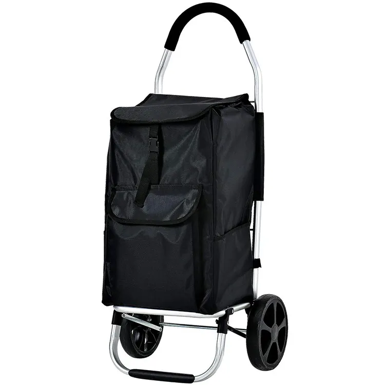 Folding Laundry Shopping Cart Bag Trolley With Wheels Lightweight Wheeled Shopping Foldable Push Cart Luggage Bag