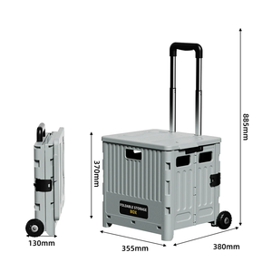 Xe đẩy đa năng gấp gọn có nắp, thùng nhựa di động, xe đẩy mua sắm, hộp dụng cụ có thể thu gọn - Product Image 5