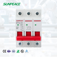 Interruptor Automático Miniatura (MCB) de 2P, 3P, 4P, Tipo C, DZ47-63, 230/400V, 50/60HZ, Protección Li, 6A-63A