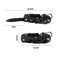 Couteau de poche multifonctionnel 11-en-1 en acier inoxydable, pliable, portable, pour survie en extérieur, couleurs variées, vente chaude