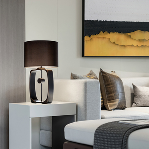 Modern Creative Simple Hotel Table Light Home Decor <strong>Bed</strong> Side Fabric Shade Metal White <strong>Rustic</strong> Table <strong>Lamps</strong> - Product Image 3