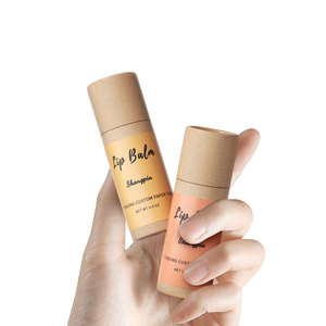 Eco-Friendly Paperboard Lip Balm <strong>Container</strong> Deodorant Skincare <strong>Type</strong> Custom Logo Kraft Paper <strong>Push</strong>-Up Lip Balm Packaging Tube - Product Image 1