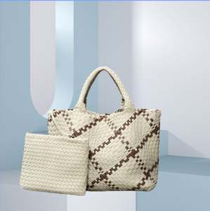 Sac fourre-tout en néoprène noir tissé de haute qualité, fait main, style coréen, pour femmes, sac à bandoulière tissé à la main, le plus récent sac à main - Product Image 4