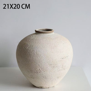 Jarrón de Cerámica Hecho a Mano de Estilo Chino Retro Ecológico de 22X20CM para Arreglos Florales - Product Image 5