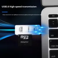 Lecteur de cartes externe multifonction USB 3.0 haute vitesse tout-en-un pour cartes SD TF, smartphone, ordinateur, appareil photo, drone, matériau ABS