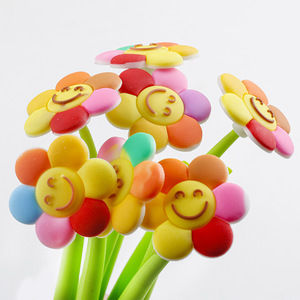 Nouveau soleil fleur Panda balançoire Gel stylo dessin animé mignon forme balançoire haute valeur cadeau noir stylo - Product Image 6