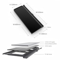 Tuiles solaires BIPV 50W à film mince, efficacité 50,06%, double vitrage 3,2 mm, pour toitures résidentielles allemandes, intégration transparente