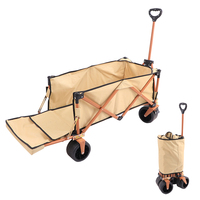 Chariot de camping pliable en acier carbone robuste, antidérapant, gravé au laser sur mesure, à quatre roues, pour usage extérieur et garage