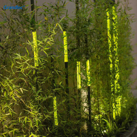 Lampe de jardin solaire extérieure à LED en bambou avec corps en résine pour villa, cour et éclairage paysager