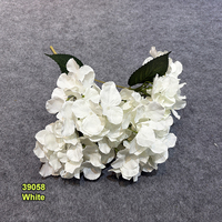 Bouquet de fleurs artificielles d'hortensias rose clair à 5 têtes avec feuilles pour événements, fêtes, anniversaires de bébé, décorations de mariage