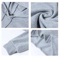 Sweat-shirt court à capuche oreilles de chat gris, respirant, délavé à l'acide, écologique, en coton premium pour femme, idéal pour la personnalisation de vêtements