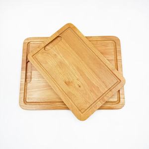 Tabla de cortar de madera rectangular de caucho para carne, pan, pizza, bandeja de servir para el hogar y fiestas - Product Image 2