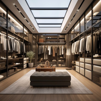 Armoire en bois avec porte en verre, étagères, systèmes de placards muraux pour chambre à coucher, armoires coulissantes, dressing sur mesure, organisateur d'armoire en bois