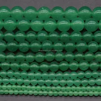 Cuentas de Jade piedras preciosas para hacer pulseras de Jade verde para fabricación de joyas Cuentas 4mm 6mm 8mm 10mm 12mm