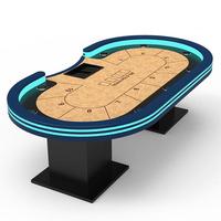 YH 8-10 Joueurs Luxe Miti Couleurs Lumière LED Casino Poker Table Fabriqué en Chine