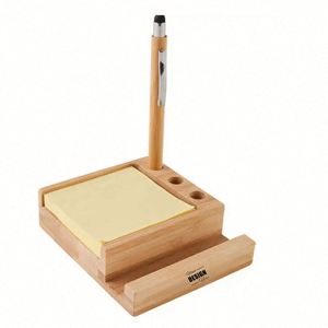 ที่จัดระเบียบโต๊ะทำงานไม้ไผ่แบบส่วนตัว พร้อมที่วางโทรศัพท์ ที่ใส่ปากกา และพื้นที่สำหรับโน้ตแปะ - เหมาะสำหรับใช้ในสำนักงาน - Product Image 1