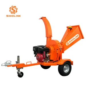 Madeira Chipper 15HP Gasolina Powered ATV Florestal Fazenda Log Tree Branch Chipper Shredder Processador De Madeira Chipping Machine