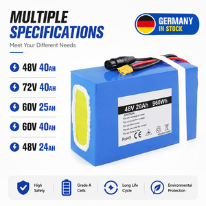 EU Stock 48V 60V <b>72V</b> 25Ah 40Ah Prismatic Cell Lithium <b>Battery</b> XT60 Plug Downtube Water-proofed Grade Cells Electric <b>Battery</b> - Product Image 1