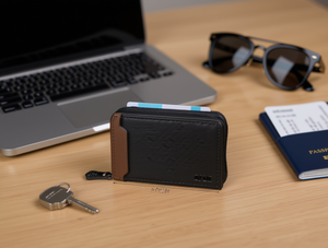 Portacarte a Fisarmonica da Uomo Jd, 7 Pollici, in Microfibra e Pelle Sintetica con Chiusura a Cerniera - Product Image 2