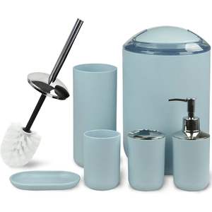LOWO - Juego de Accesorios de Baño al por Mayor de 1 a 6 Piezas, con Logotipo Personalizado, Incluye <span class=keywords><strong>Cubo</strong></span> de <span class=keywords><strong>Basura</strong></span>, Escobilla para Inodoro, Dispensador de Jabón, Vaso y Jabonera - Product Image 2