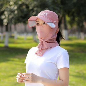 Chapeaux de soleil d'été avec masque facial amovible, respirants, pour femmes, avec ouverture pour queue de cheval - Product Image 4