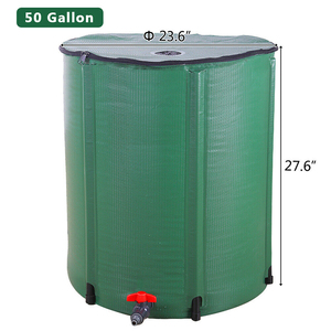 TAK Seau pliable d'extérieur pour baril d'<span class=keywords><strong>eau</strong></span> de <span class=keywords><strong>pluie</strong></span> Récolte Jardin PVC solide et pliable Collection Réservoir d'<span class=keywords><strong>eau</strong></span> <span class=keywords><strong>Conteneur</strong></span> avec ruissellement - Product Image 2