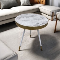 Table d'appoint de luxe style ferme moderne avec pieds en bois massif, mobilier pour la maison, salon, chambre, école, appartement, entrepôt SCE TB-435 WH