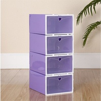 Boîte de rangement en plastique épaissie de type rabattable pour chaussures de sport et support organisateur de pantoufles pour la maison et la salle de bain