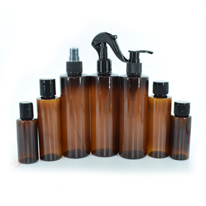 Botella vacía de plástico ámbar para el pelo, botella de aceite para el pelo, color marrón, para reciclaje de cosméticos, con hombro plano, 30ml, 50ml, 60ml, 100ml, 200ml - Product Image 1