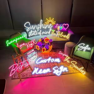 Enseigne néon LED PVC 5V personnalisable pour la décoration intérieure des chambres d'enfants Caractéristiques d'éclairage paysager extérieur Violet Bleu - Product Image 6