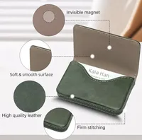 Dompet Kartu Nama Bisnis Kulit Premium dengan Logo Custom, Penutup Magnetik, Tempat Kartu Kredit, dan Tempat Kartu Nama, Cocok untuk Hadiah