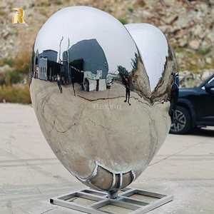 RELONG оптовая продажа полированная большая скульптура сердца из нержавеющей стали для украшения курортного ландшафта - Product Image 5