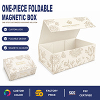 Boîte magnétique personnalisée en une seule pièce, boîte en papier ivoire de luxe avec un emballage de boîte cadeau exquis