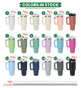 Gobelet isotherme à double paroi en acier inoxydable de 40 oz, le plus vendu, avec poignée et paille, sans BPA, idéal pour les voyages - Product Image 3