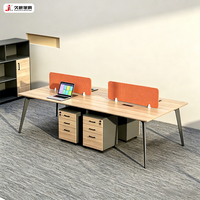 Poste de travail de bureau en bois JIUSHUN, design moderne, pour 2, 4, 6 ou 8 personnes, avec cloisons de séparation