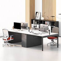 Bureau de travail moderne et simple, mobilier de bureau modulaire blanc pour espace ouvert