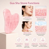 Ensemble de soins du visage Mushang Home Spa, outil Gua Sha en pierre de jade authentique et quartz rose, logo personnalisé, masseur facial naturel Guasha