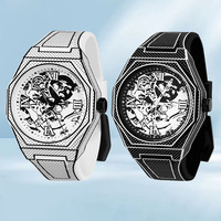 Montre à quartz créative à pixels de style bande dessinée bidimensionnelle, tendance mode et créative, pour étudiants du collège