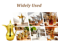 Cadeau du Ramadan : Pot à café turc en métal de qualité alimentaire en forme de Dallah, couleur argent ou or, 1,0 litre, thermos arabe Dallah