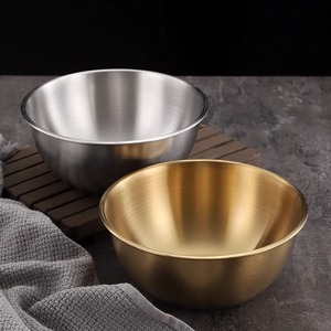 Stainless Steel Salad Bowl 304 Gold Large Baking Cooking Bowl With Graduations For <b>Kitchen</b> Use - Product Image 1